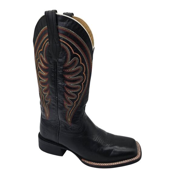 ARIAT Western Boots Black Full Grain Leather Square Toe 10027361 Women's 6.5B - Picture 1 of 9
